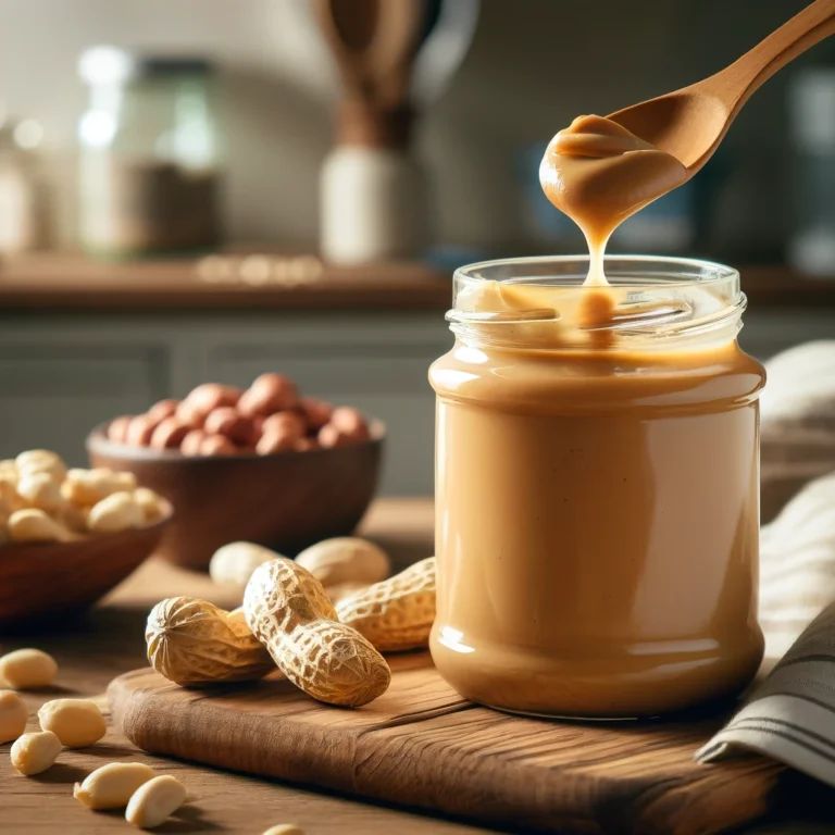 Justin's Peanut Butter jar made with high-quality roasted peanuts, natural and non-GMO nut butter spread