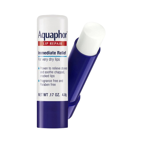 Aquaphor Lip Balm Repair Immediate Relief fragrance-free lip balm tube for dry and chapped lips