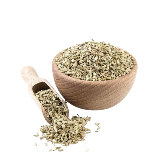 A 16 oz bag of Frontier Co-op Organic Whole Fennel Seeds showing the green, dried seeds.