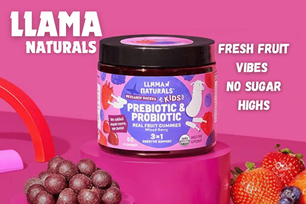 Happy kids enjoying Llama Naturals Real Fruit Gummies