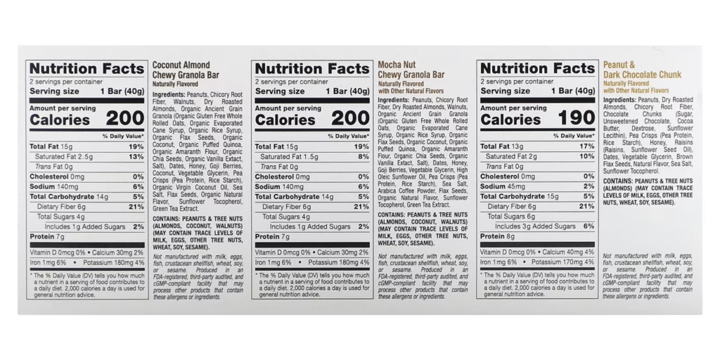 California Gold Nutrition Foods Variety Pack Snack Bars with 12 individually wrapped bars arranged around the box on a black background