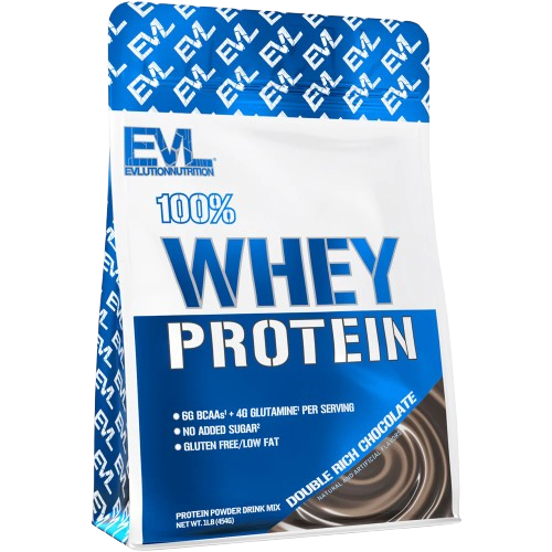 EVLution Nutrition Standard 100 Whey Protein Powder in Double Rich Chocolate flavor 1-5lb tub.