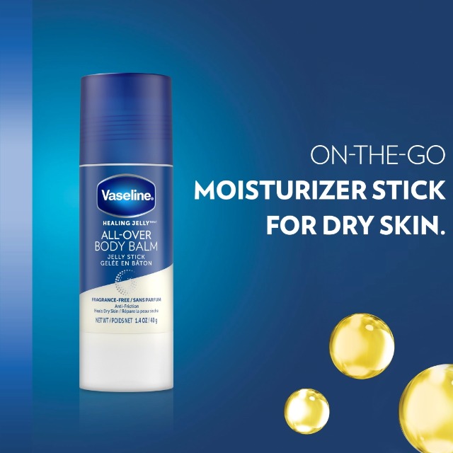 A high-quality 4K product display of Vaseline Healing Jelly Fragrance Free sticks showing the smooth texture and "Soft, Smooth Skin On-the-Go" branding.