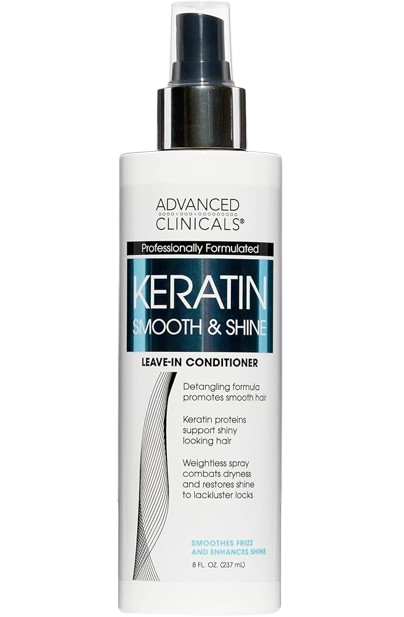 Advanced Clinicals Keratin Sleek + Smooth Hair Mask jar on a clean white background
