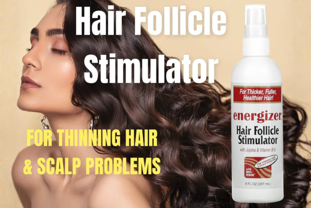 5 Best Hobe Labs Energizer Follicle Stimulator Growth Tips A bottle of Hobe Labs Energizer Hair Follicle Stimulator with Bio-Ferm herbal complex to treat a blocked hair follicle and thinning scalp