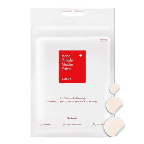 A package of 24 CosRx Acne Pimple Master Patches displayed on a clean white background.