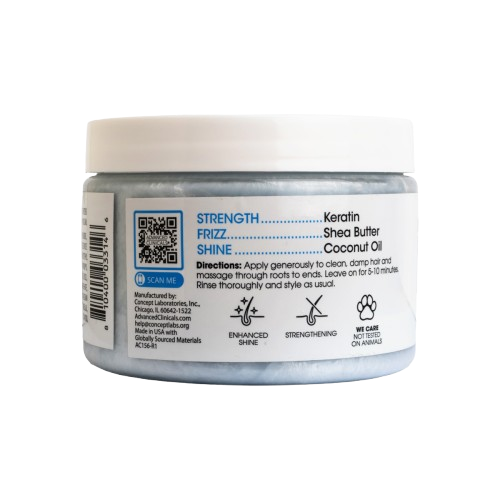 Advanced Clinicals Keratin Sleek + Smooth Hair Mask jar on a clean white background