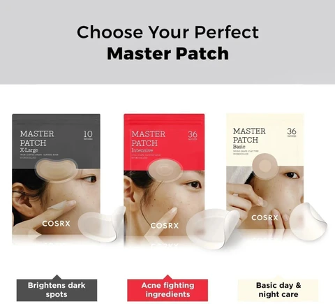 A package of 24 CosRx Acne Pimple Master Patches displayed on a clean white background.