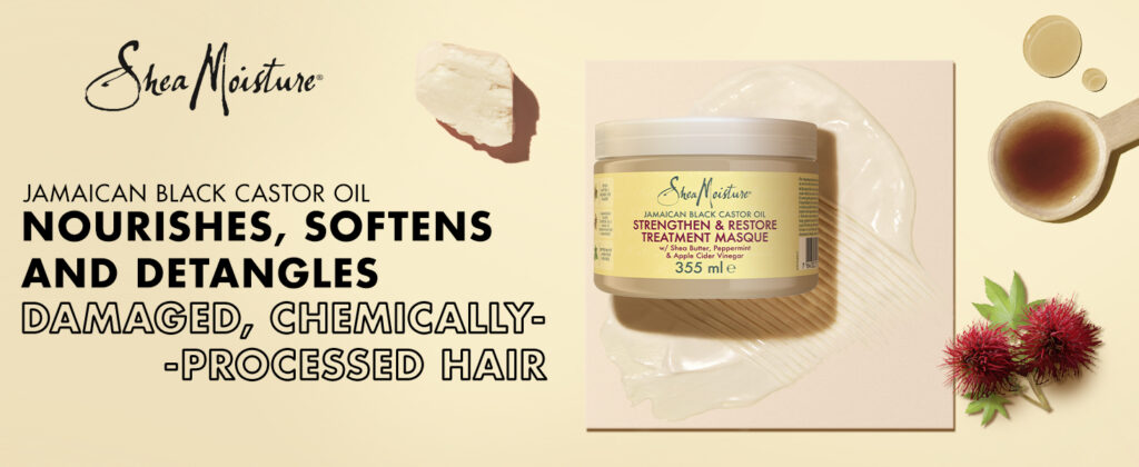 Jamaican Black Castor Oil hair masque being applied for hair growth and repair