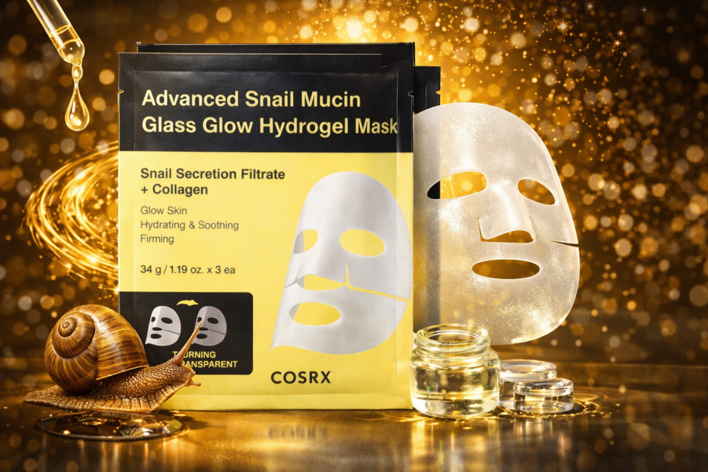 COSRX Advanced Snail Mucin Glass Glow Hydrogel Beauty Mask Review Snail Hydrogel Mask
