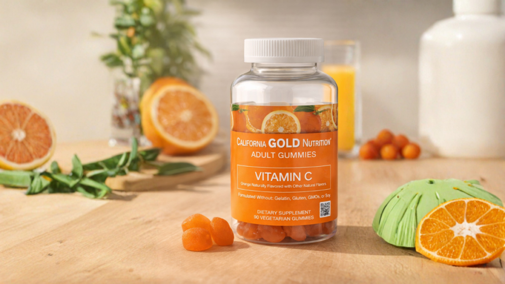 California Gold Nutrition Vitamin C Gummies bottle for immune support